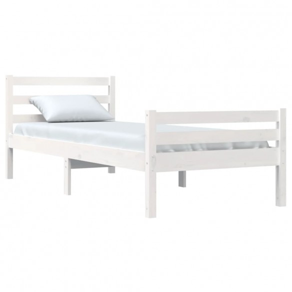 Cadre de lit Blanc Bois massif 100x200 cm