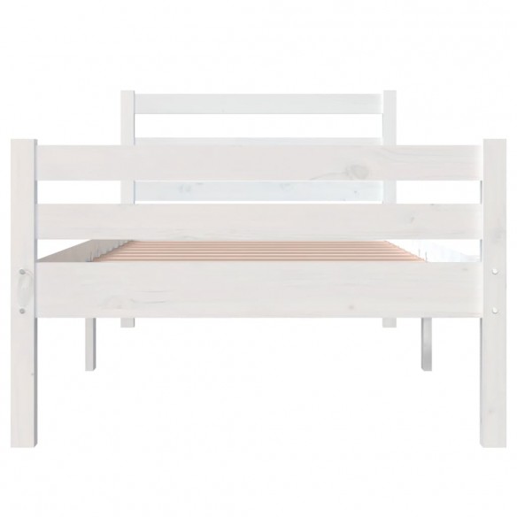 Cadre de lit Blanc Bois massif 100x200 cm