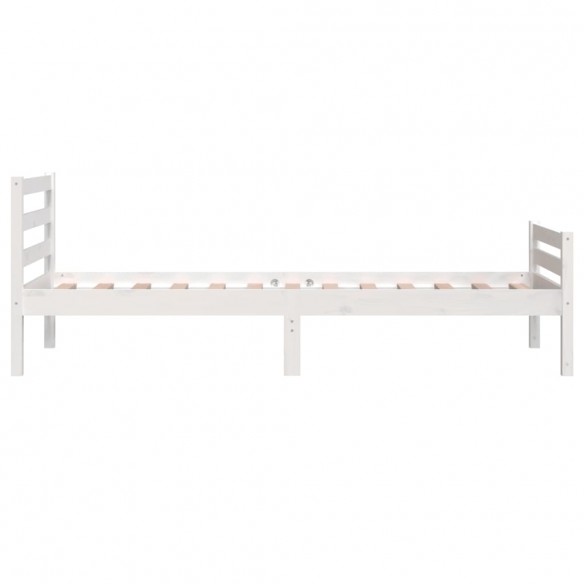 Cadre de lit Blanc Bois massif 100x200 cm