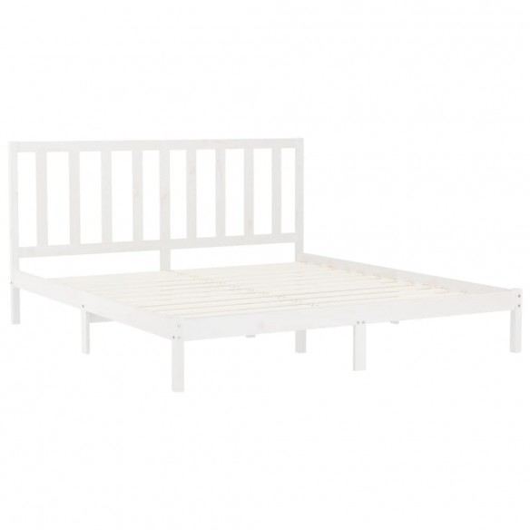 Cadre de lit Blanc Bois massif 180x200 cm Super King