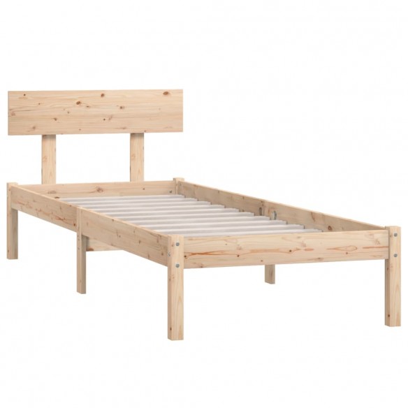 Cadre de lit Bois de pin massif 90x190 cm UK simple