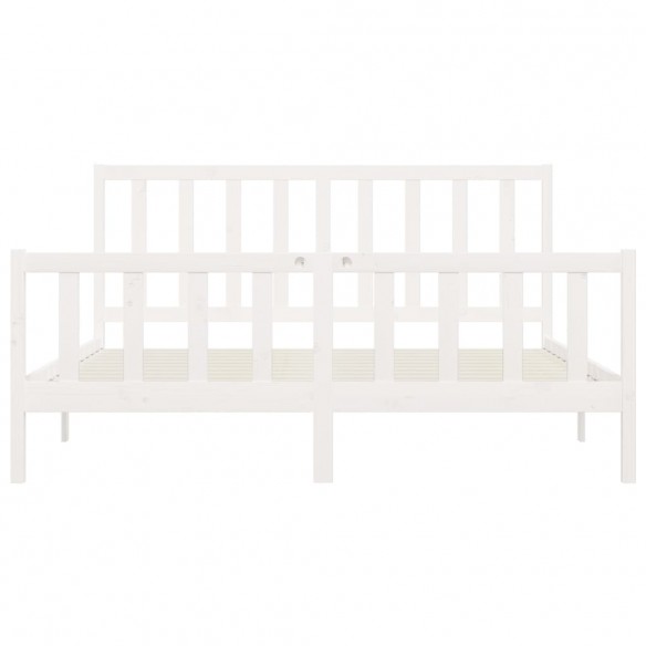 Cadre de lit Blanc Bois massif 180x200 cm Super King