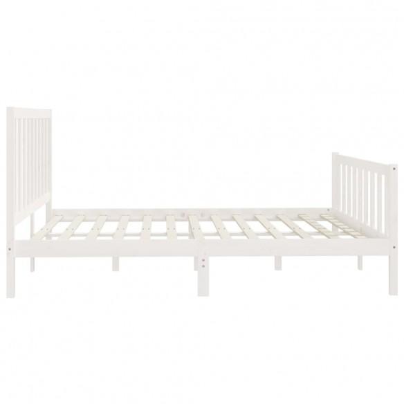 Cadre de lit Blanc Bois massif 180x200 cm Super King