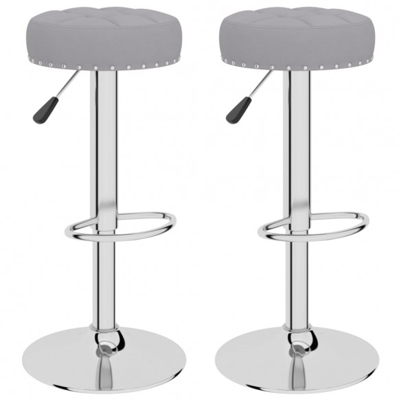 Tabourets de bar lot de 2 gris tissu