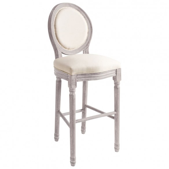 Tabourets de bar lot de 2 blanc lin