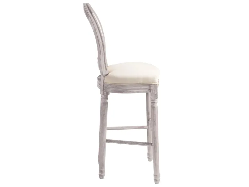 Tabourets de bar lot de 2 blanc lin