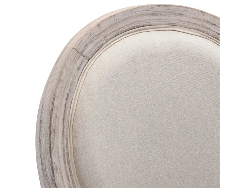 Tabourets de bar lot de 2 blanc lin