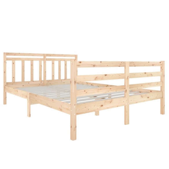 Cadre de lit Bois massif 135x190 cm Double