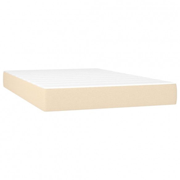 Cadre de lit avec matelas Crème 120x200 cm Tissu