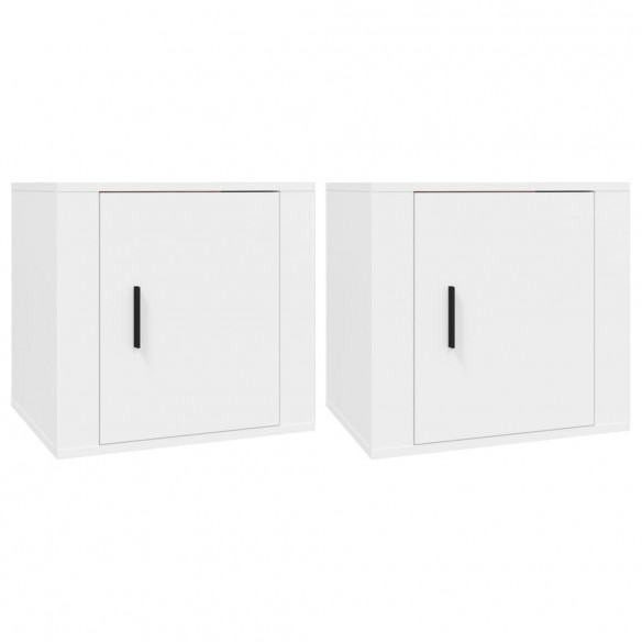 Tables de chevet 2 pcs Blanc 50x39x47 cm