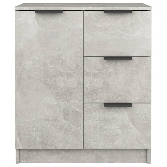 Buffets 2 pcs Gris béton 60x30x70 cm Bois d'ingénierie