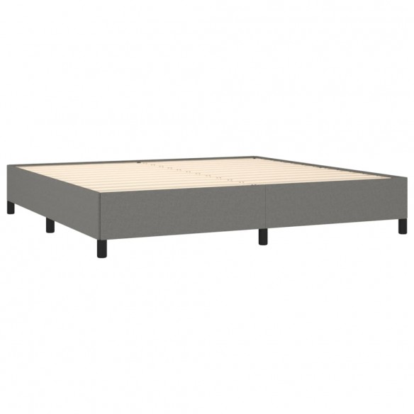 Cadre de lit avec matelas Gris foncé 200x200cm Tissu