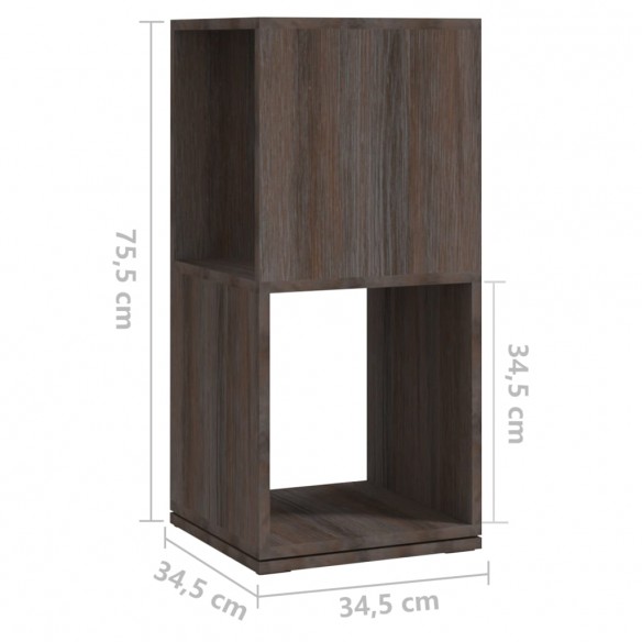 Armoire rotative Gris et chêne 34,5x34,5x75,5 cm Aggloméré