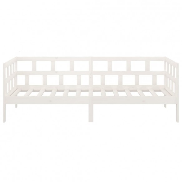 Lit de jour blanc bois de pin massif 80x200 cm