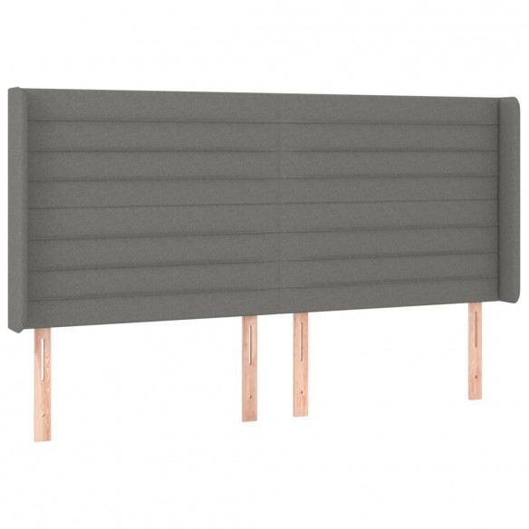 Cadre de lit matelas LED Gris foncé 200x200 cm Tissu