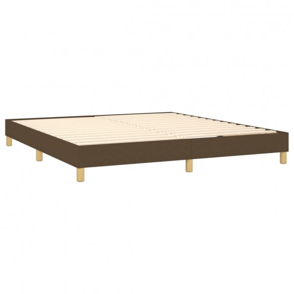 Cadre de lit matelas et LED Marron foncé 180x200cm