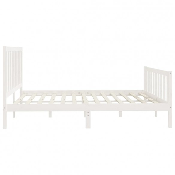 Cadre de lit Blanc Bois massif 200x200 cm