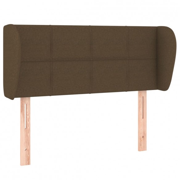 Tête de lit avec oreilles Marron foncé 93x23x78/88 cm Tissu