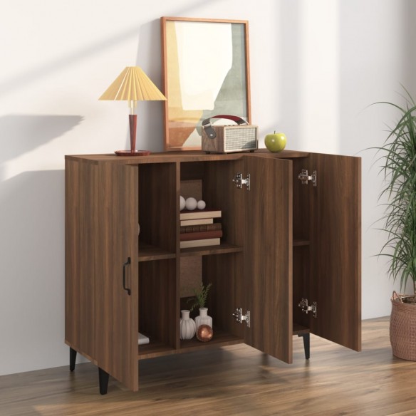 Buffet chêne marron 90x34x80 cm bois d'ingénierie