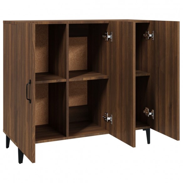 Buffet chêne marron 90x34x80 cm bois d'ingénierie