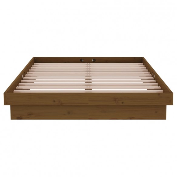 Cadre de lit Marron miel Bois massif 120x190 cm Petit Double