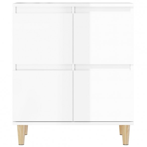 Buffets 3 pcs blanc brillant 60x35x70 cm bois d'ingénierie