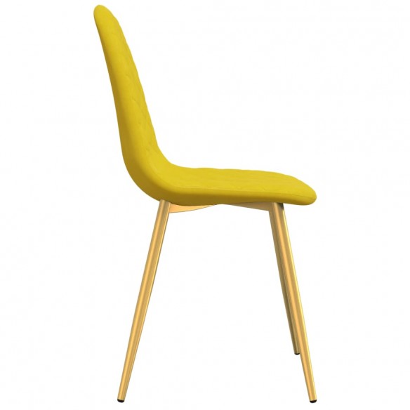 Chaises à manger lot de 4 Jaune moutarde Velours