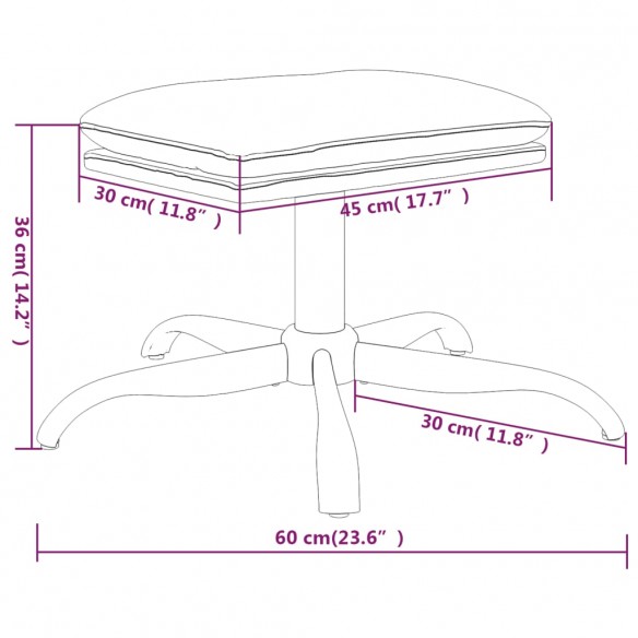 Chaise de relaxation avec repose-pied Rose Velours