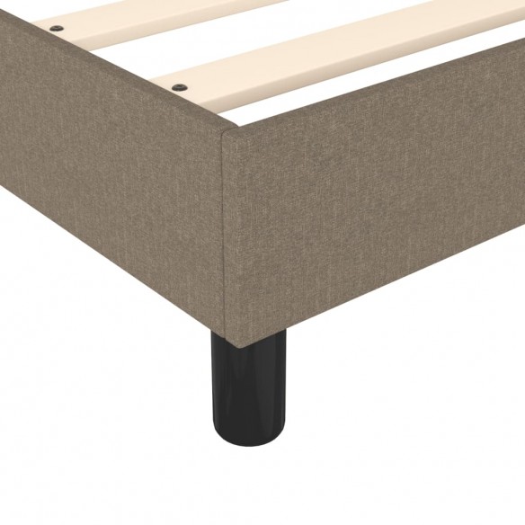 Cadre de lit avec matelas Taupe 90x200 cm Tissu