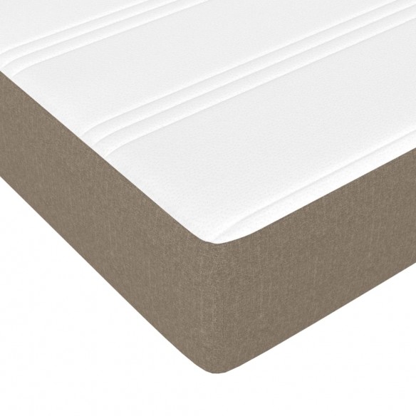 Cadre de lit avec matelas Taupe 90x200 cm Tissu