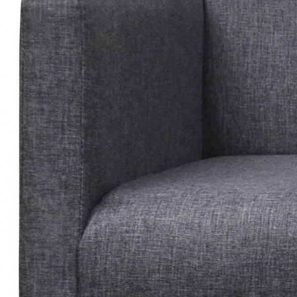 Banc avec coussin rembourré tissu hévéa gris foncé