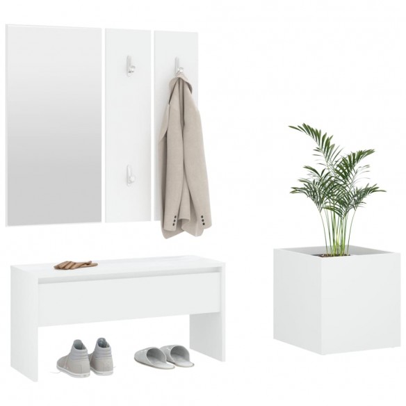 Ensemble de meubles de couloir Blanc Bois d'ingénierie