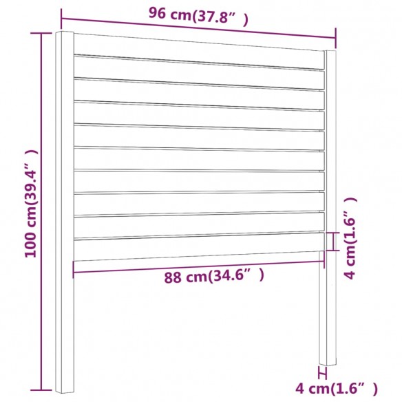 Tête de lit 96x4x100 cm Bois massif de pin