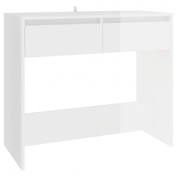 Table console Blanc brillant 89x41x76,5 cm Acier