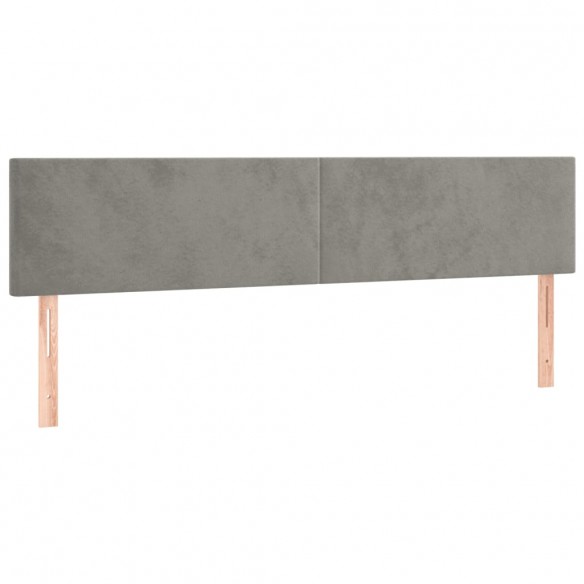 Têtes de lit 2 pcs Gris clair 100x5x78/88 cm Velours