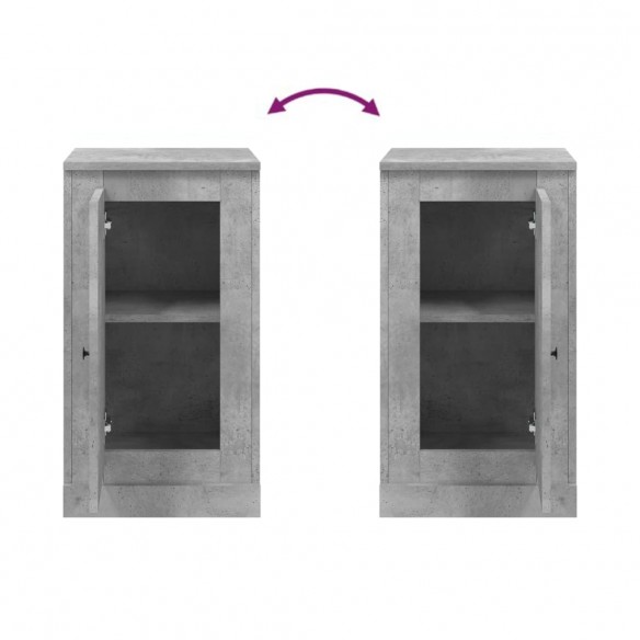 Buffets 2 pcs gris béton 37,5x35,5x67,5 cm bois d'ingénierie