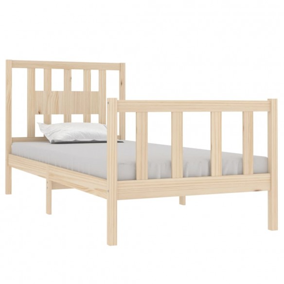 Cadre de lit bois massif 90x190 cm simple