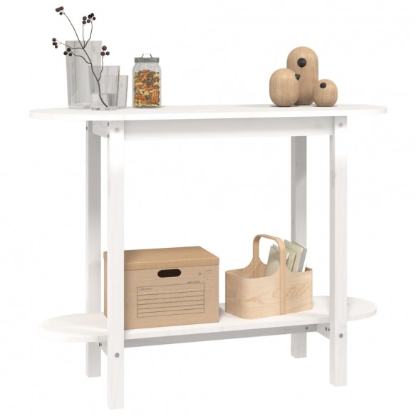 Table console Blanc 110x40x80 cm Bois massif de pin