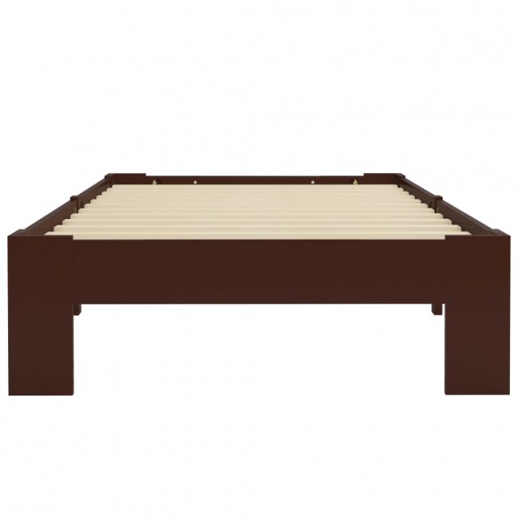 Cadre de lit Marron foncé Bois de pin massif 100 x 200 cm