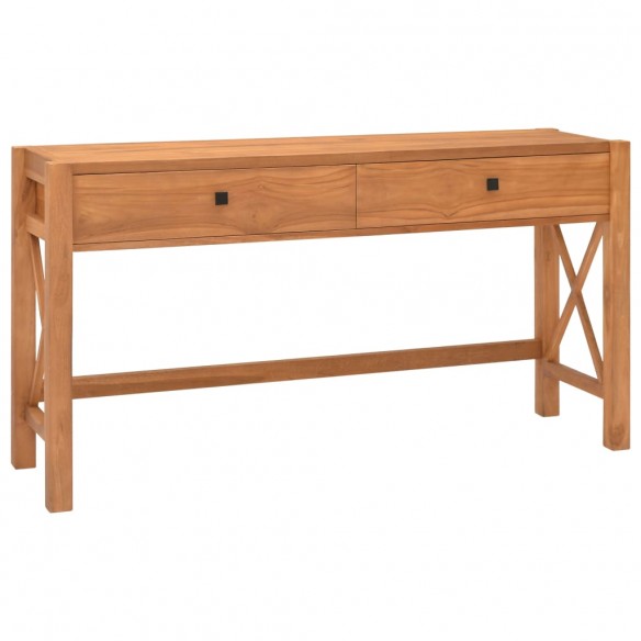 Bureau avec 2 tiroirs 140x40x75 cm Bois de teck