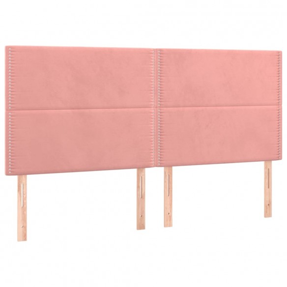 Cadre de lit avec matelas Rose 200x200 cm Velours