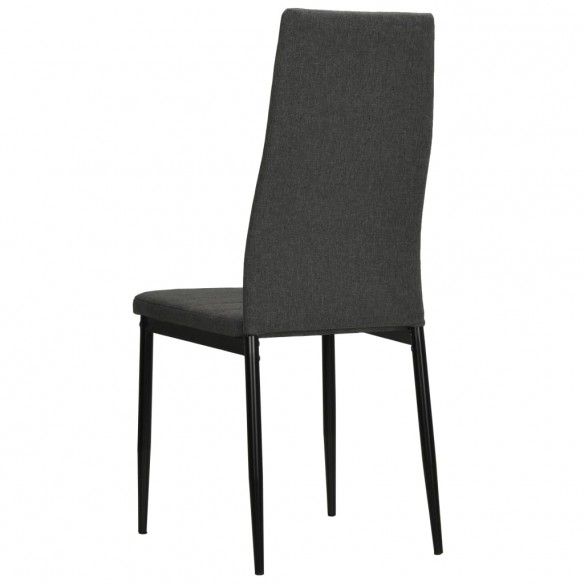 Chaises à manger lot de 6 gris foncé tissu