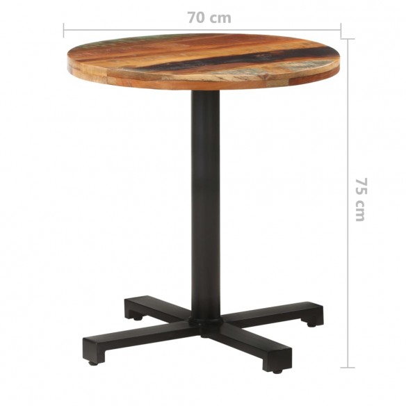 Table de bistro Ronde Ø70x75 cm Bois de récupération massif