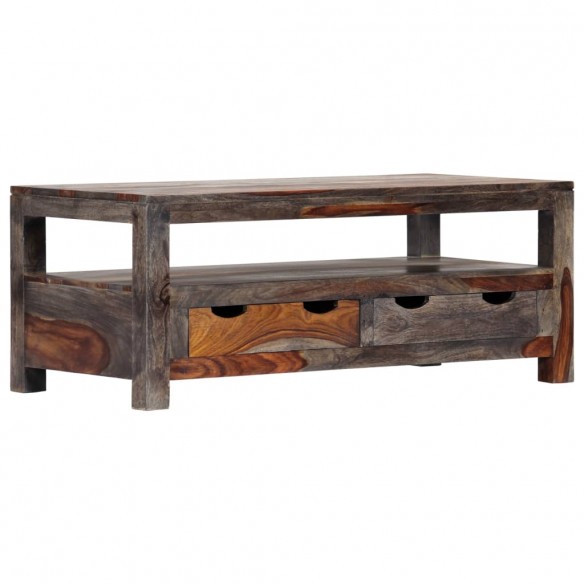 Table basse Gris 100 x 50 x 40 cm Bois de Sesham massif