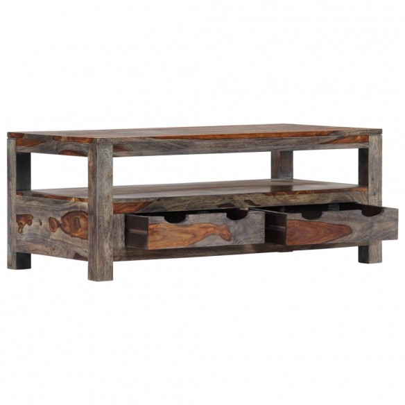 Table basse Gris 100 x 50 x 40 cm Bois de Sesham massif