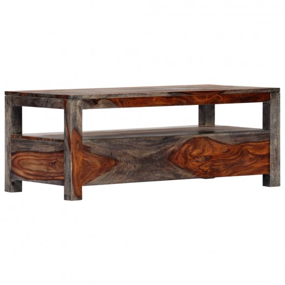 Table basse Gris 100 x 50 x 40 cm Bois de Sesham massif