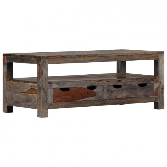 Table basse Gris 100 x 50 x 40 cm Bois de Sesham massif