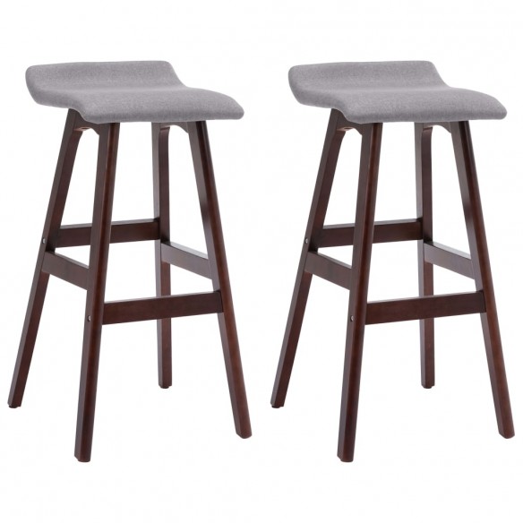 Tabourets de bar lot de 2 gris clair tissu