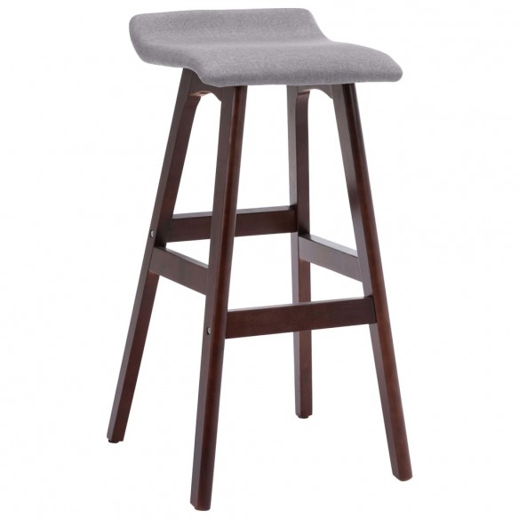 Tabourets de bar lot de 2 gris clair tissu