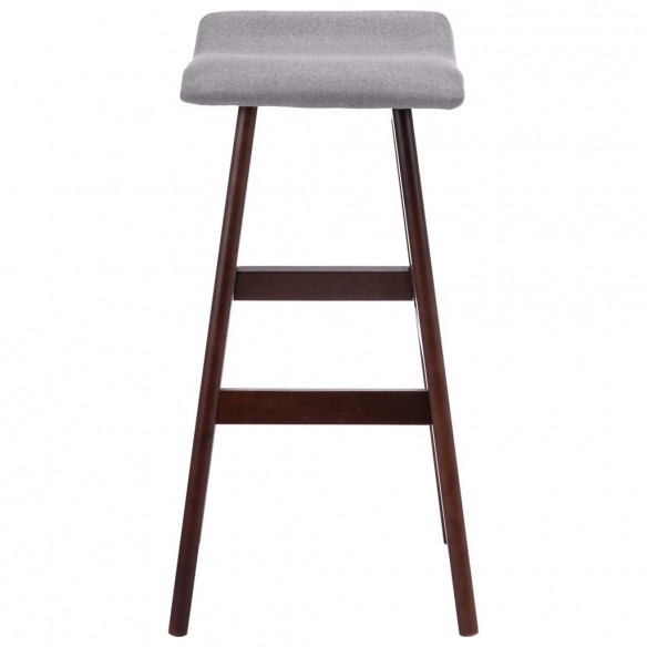 Tabourets de bar lot de 2 gris clair tissu